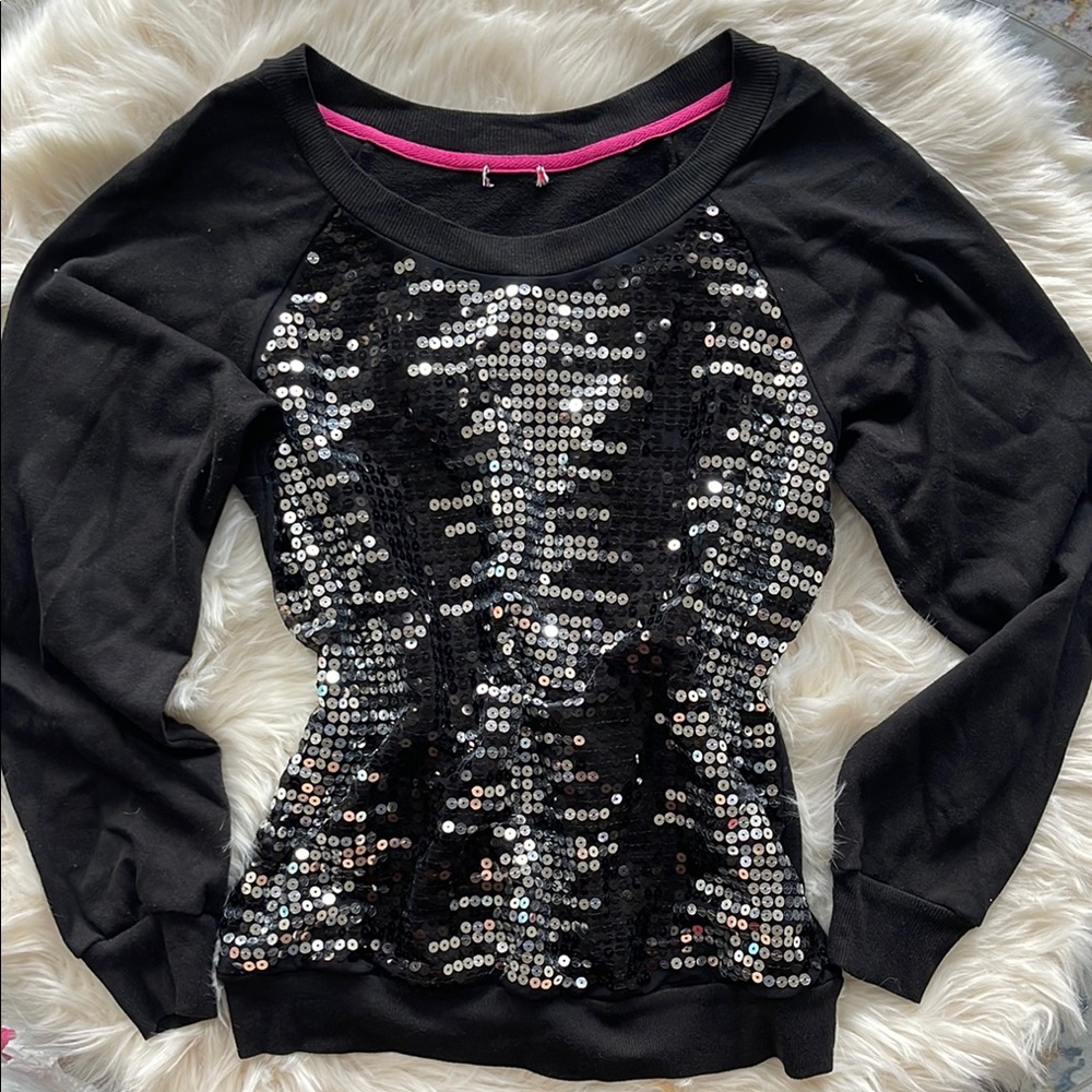 Black Sequin Women's Top